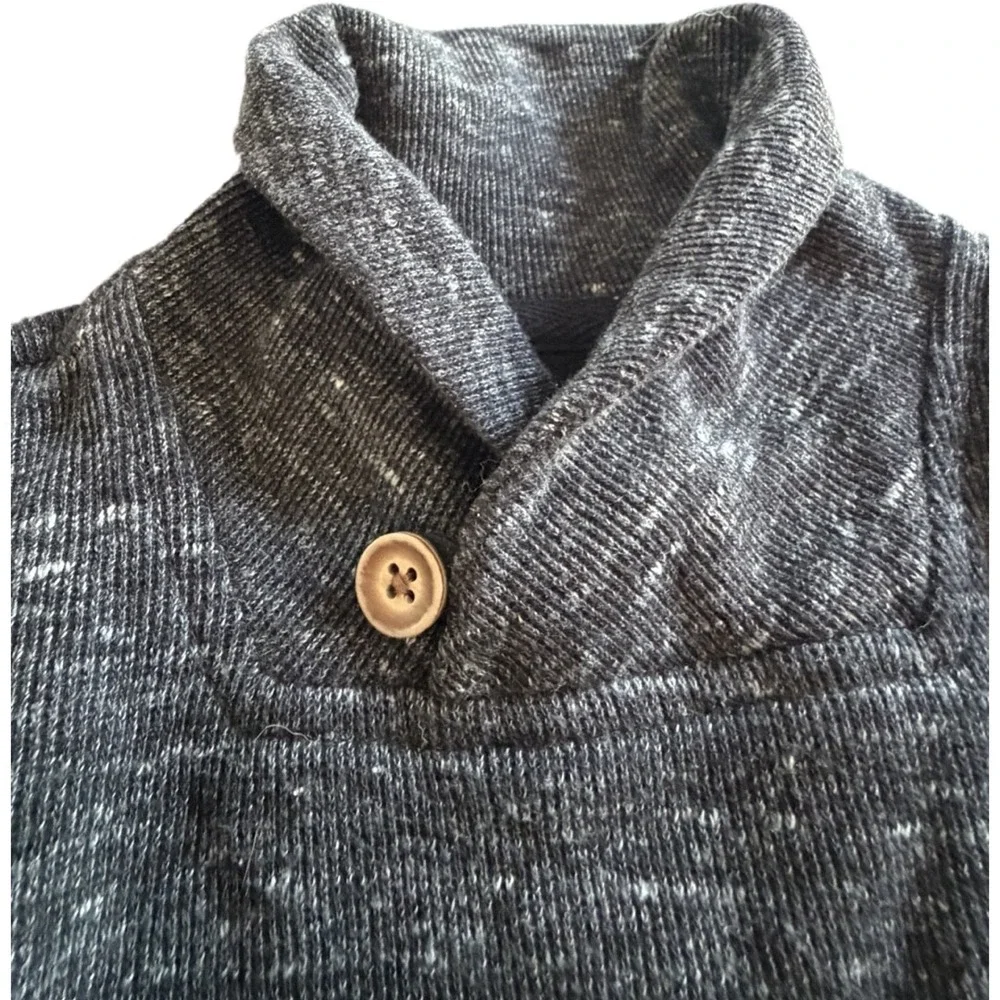 Old Navy Toddler Shawl Collar Pullover Sweater 18-24 Months Gray Marled Button